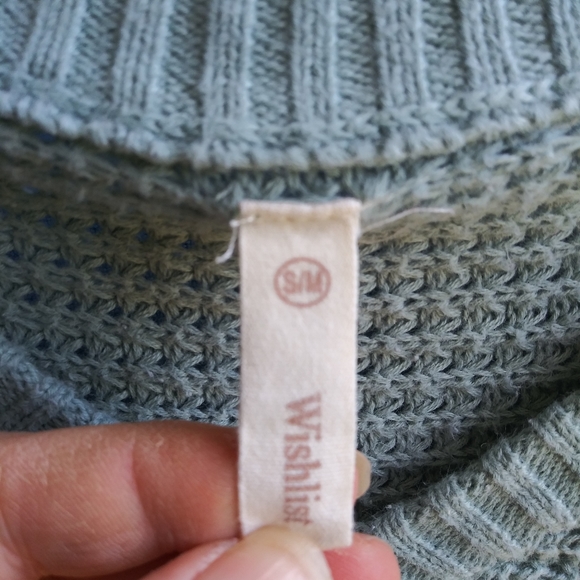 Wishlist Women's Size S-M Blue Cold Shoulder Sweater - Picture 3 of 8